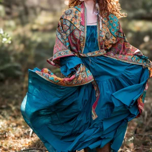 Vaiana Lange Jurk Petrol