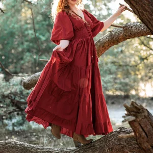 Tara Jurk Lang  Warm Rood