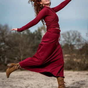 Luna Rok Marroonrood