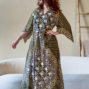 Ayla Sacred Roots Lange Jurk Olive