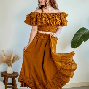 Taliya Bohemian Top Oker