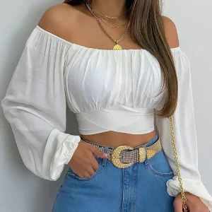 Zwart Off Shoulder Blouse | Damesmode voor Lente en Zomer | Anna